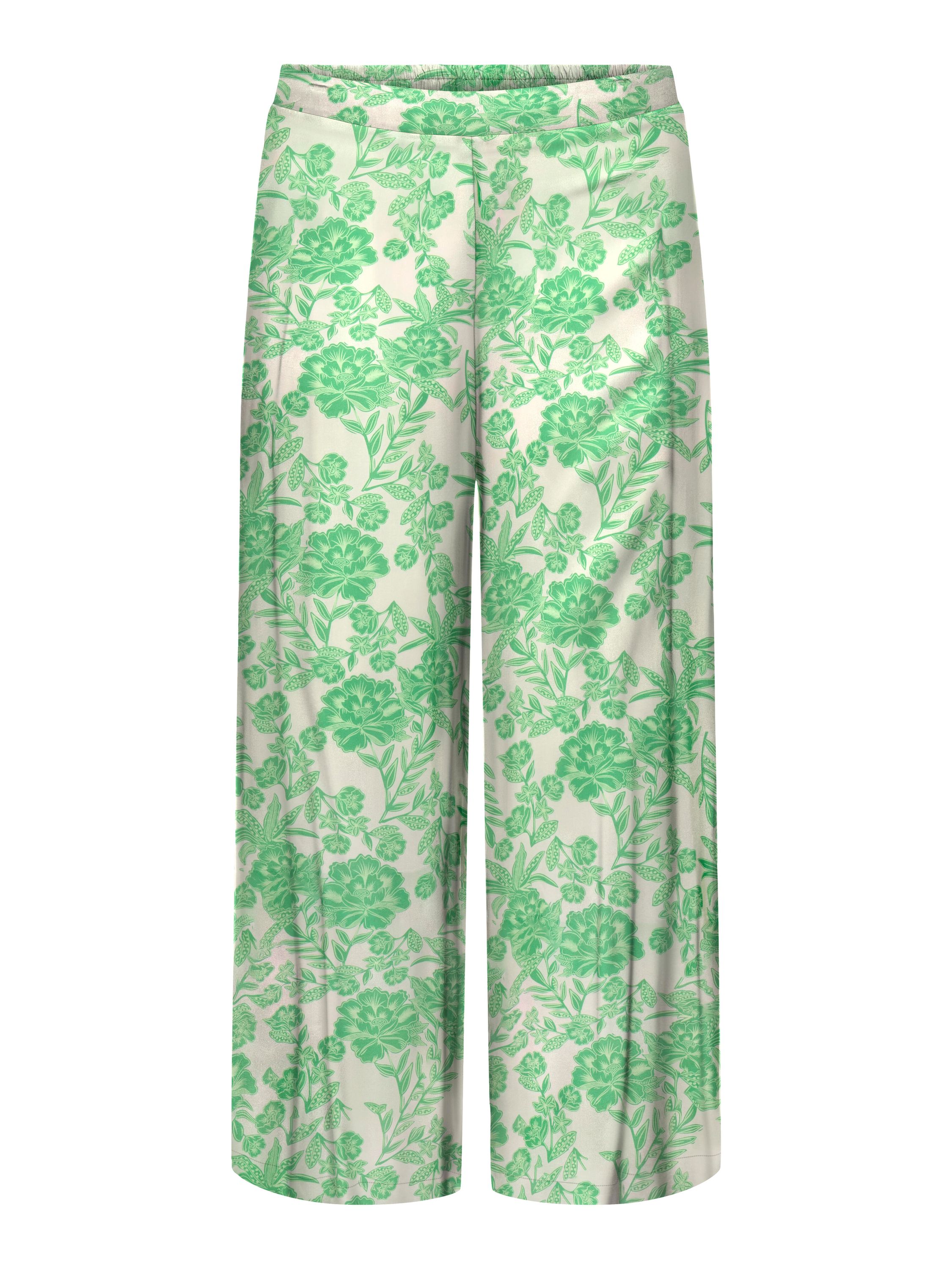 Culotte Regular Fit aus Viskose - Birch/pailsey flower - Grün