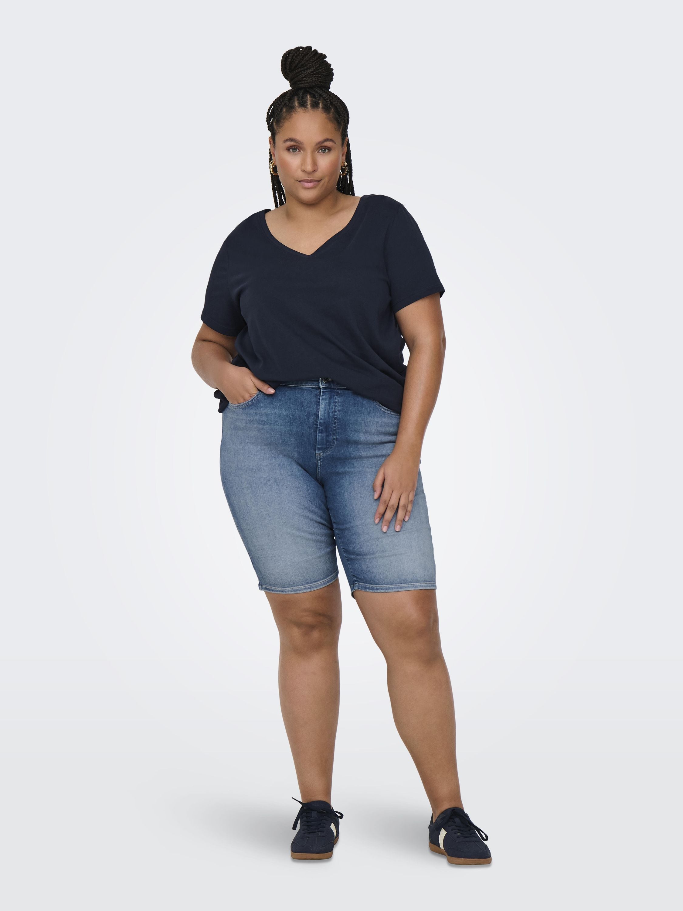 Jeansshorts WILLY High Waist - Medium Blue Denim - Blau