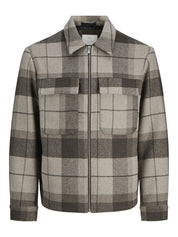 Übergangsjacke mit aufliegendem Kragen - Brindle/CHECK - Grau