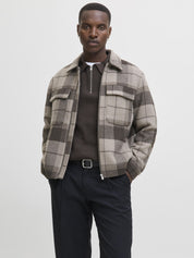 Übergangsjacke mit aufliegendem Kragen - Brindle/CHECK - Grau