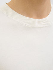Strick-T-Shirt aus Viskosemix - Cloud Dancer - Weiß