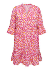 Freizeitkleid Midi aus Bio-Baumwolle - Bleached Mauve/VIBRANT LEO - Pink