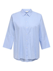 Bluse Loose Fit - Cloud Dancer/BLUE STRIPES - Blau