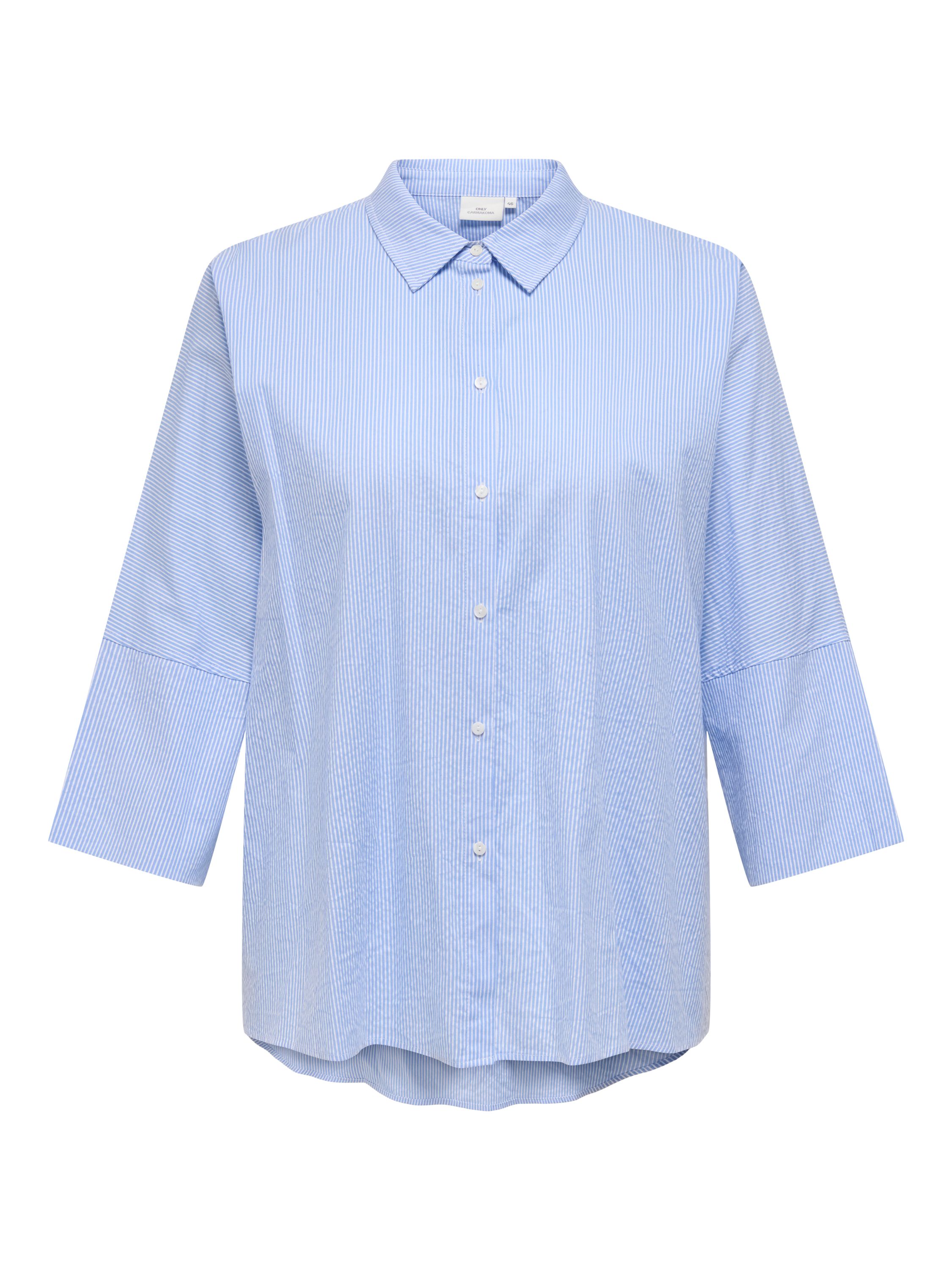 Bluse Loose Fit - Cloud Dancer/BLUE STRIPES - Blau
