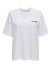 T-Shirt aus Baumwolle - Bright White/Lemonade - Weiß