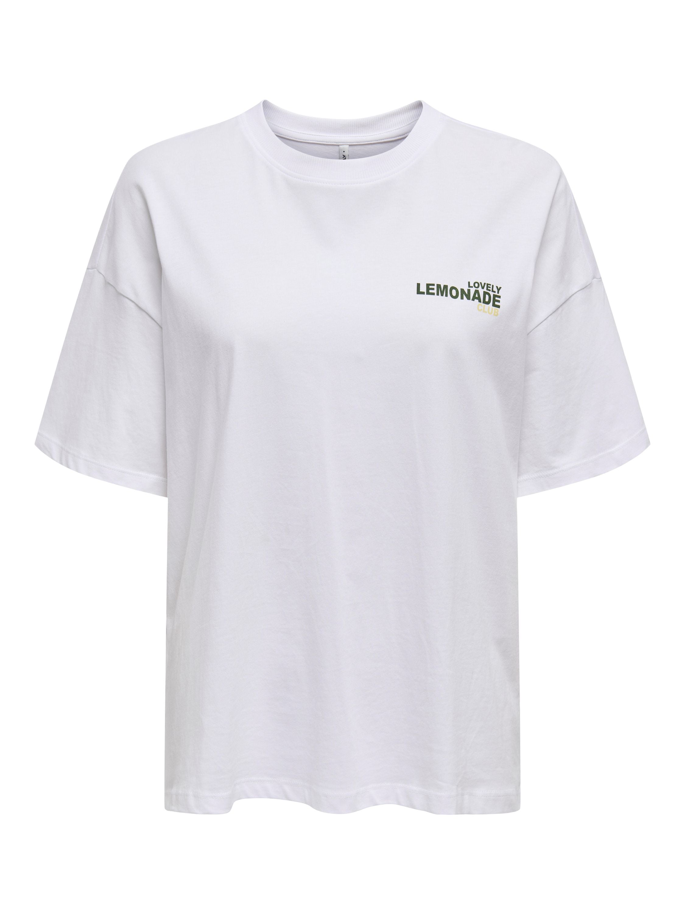 T-Shirt aus Baumwolle - Bright White/Lemonade - Weiß