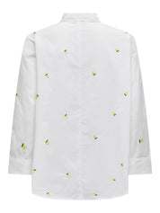 Bluse Boxy Fit - Bright White/LEMON - Weiß