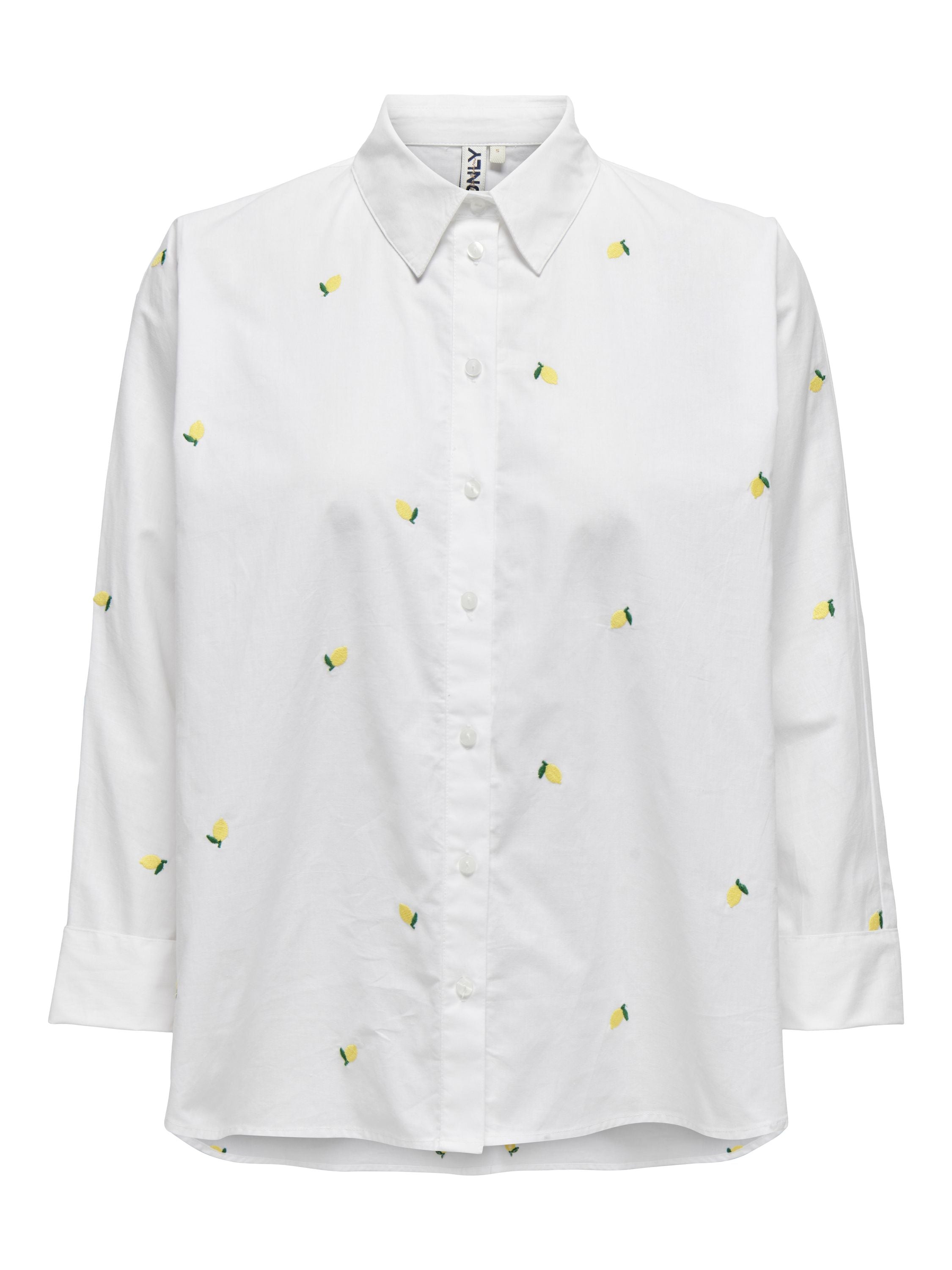 Bluse Boxy Fit - Bright White/LEMON - Weiß