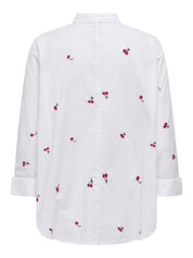 Bluse Boxy Fit - Bright White/PERSIAN RED/DEEP - Weiß