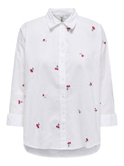 Bluse Boxy Fit - Bright White/PERSIAN RED/DEEP - Weiß