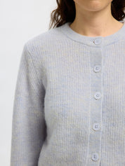 Strickcardigan aus Wollmix - Ancient Water - Blau