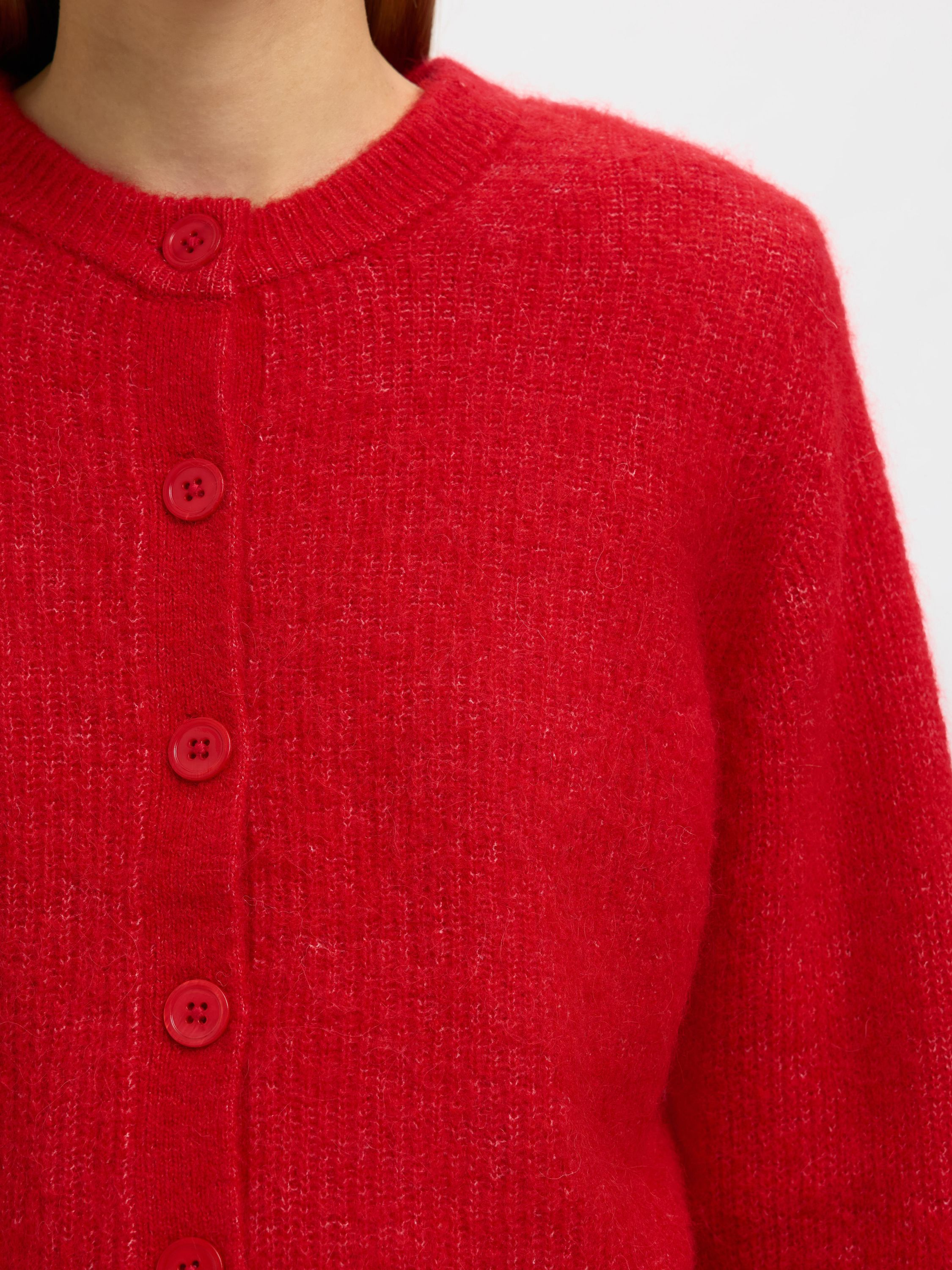 Strickcardigan aus Wollmix - Equestrian Red - Rot