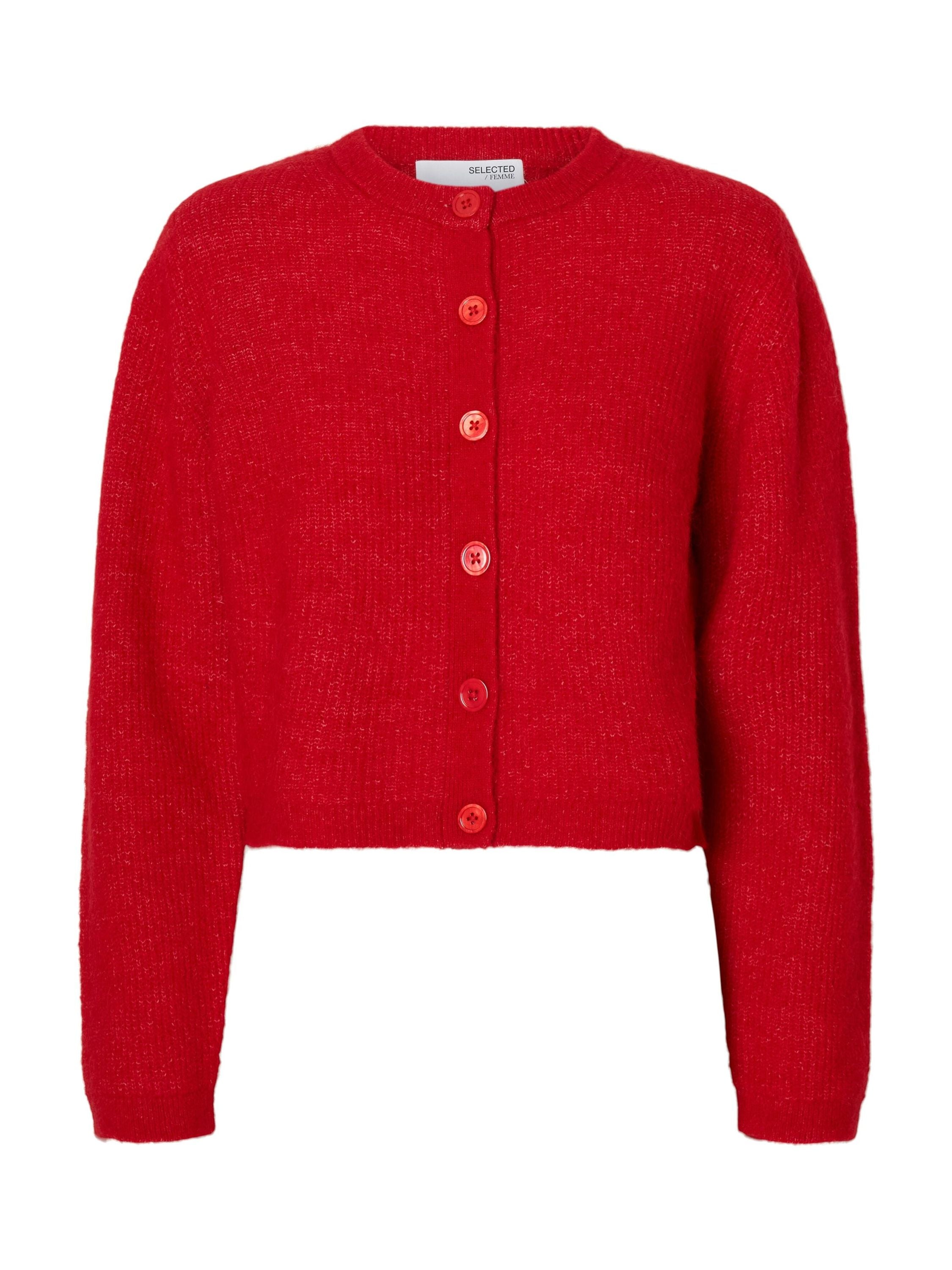 Strickcardigan aus Wollmix - Equestrian Red - Rot