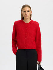 Strickcardigan aus Wollmix - Equestrian Red - Rot