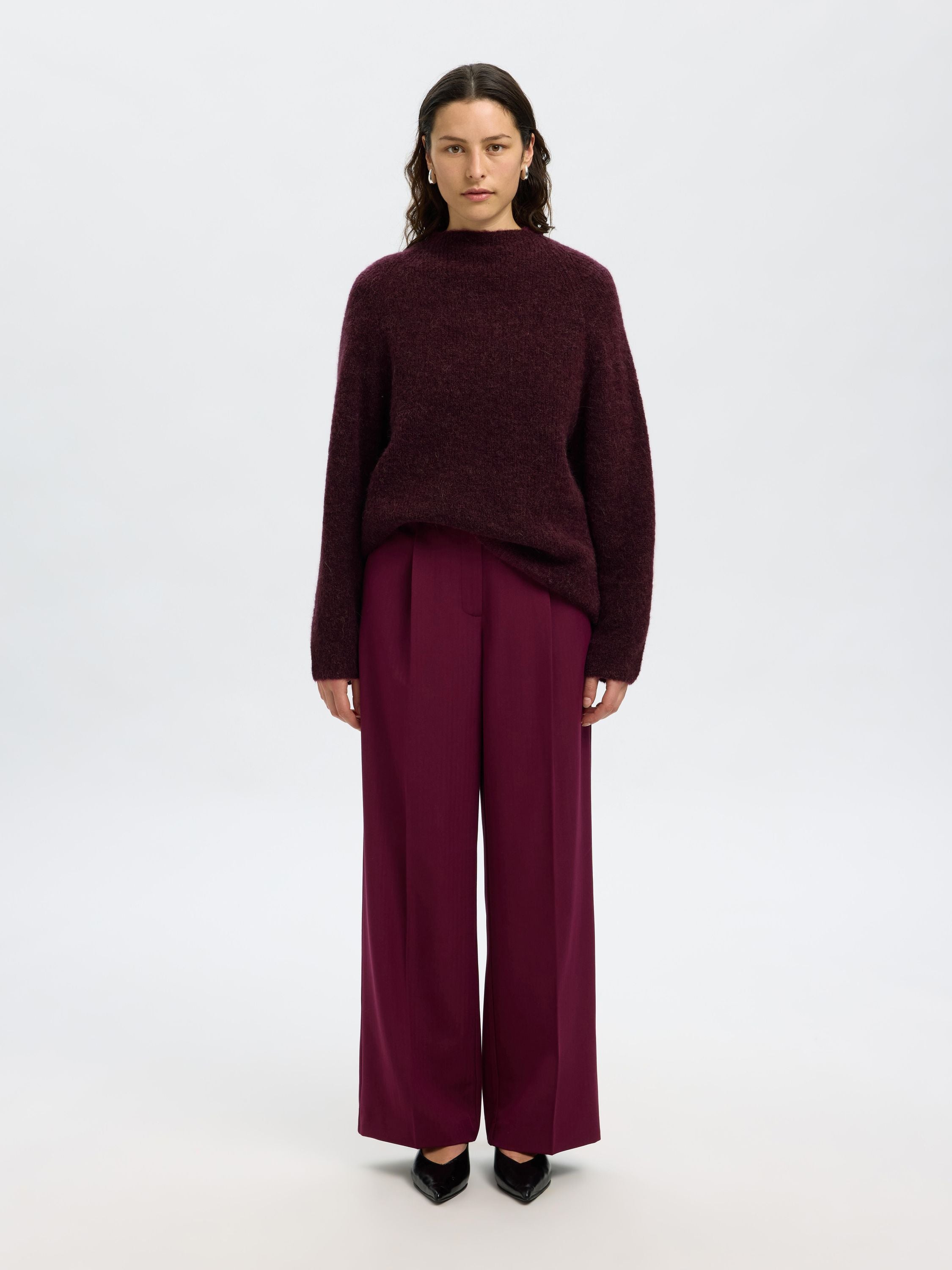 Strickpullover aus Wollmix - Fig - Violett