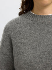 Strickpullover aus Kaschmir-Mix - Medium Grey Melange - Grau