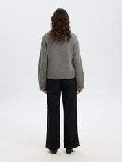 Strickpullover aus Kaschmir-Mix - Medium Grey Melange - Grau
