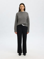 Strickpullover aus Kaschmir-Mix - Medium Grey Melange - Grau
