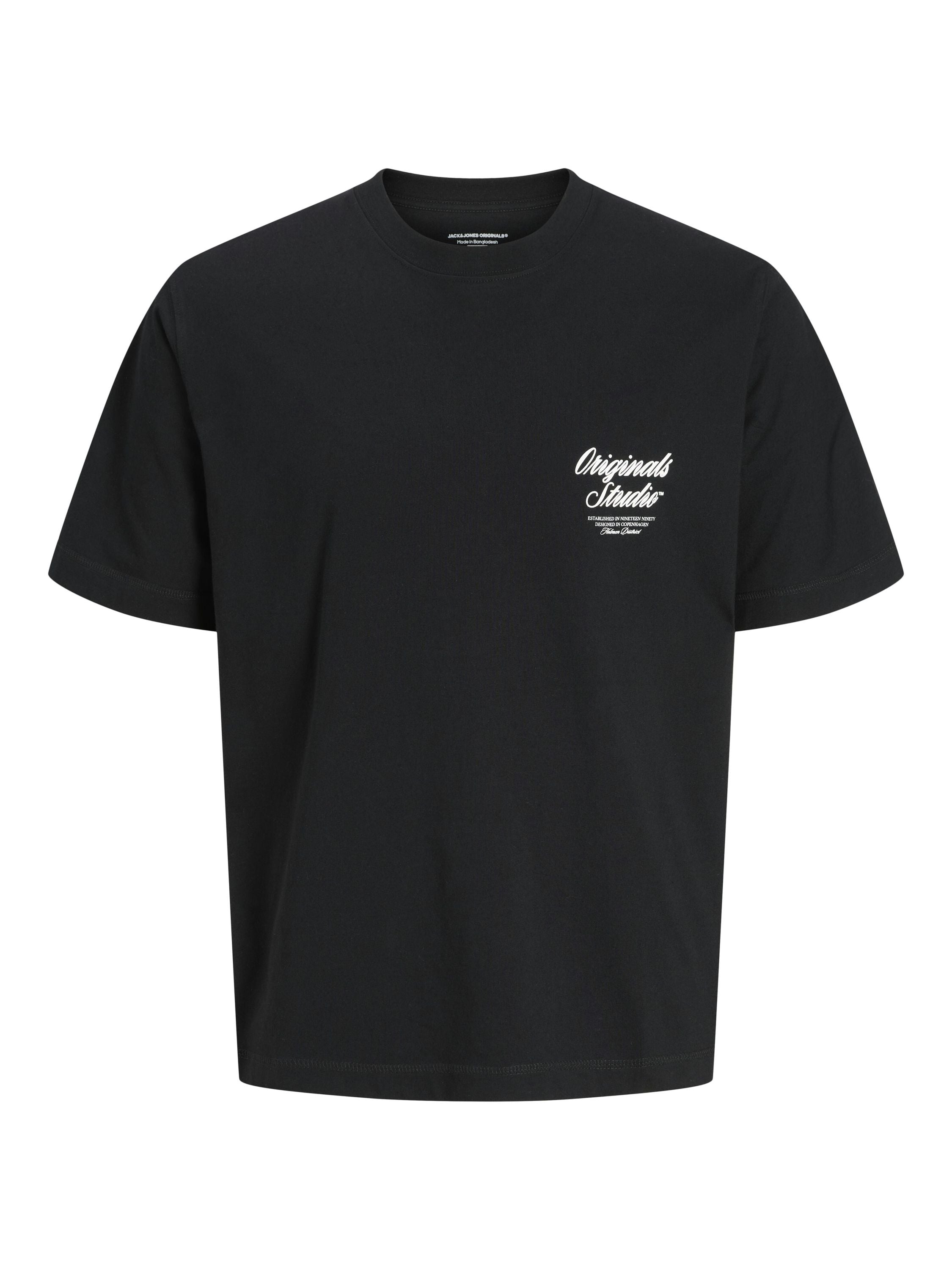 T-Shirt aus Baumwollmix - Black - Schwarz
