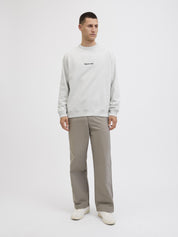 Sweatshirt aus Baumwolle - White Melange - Weiß