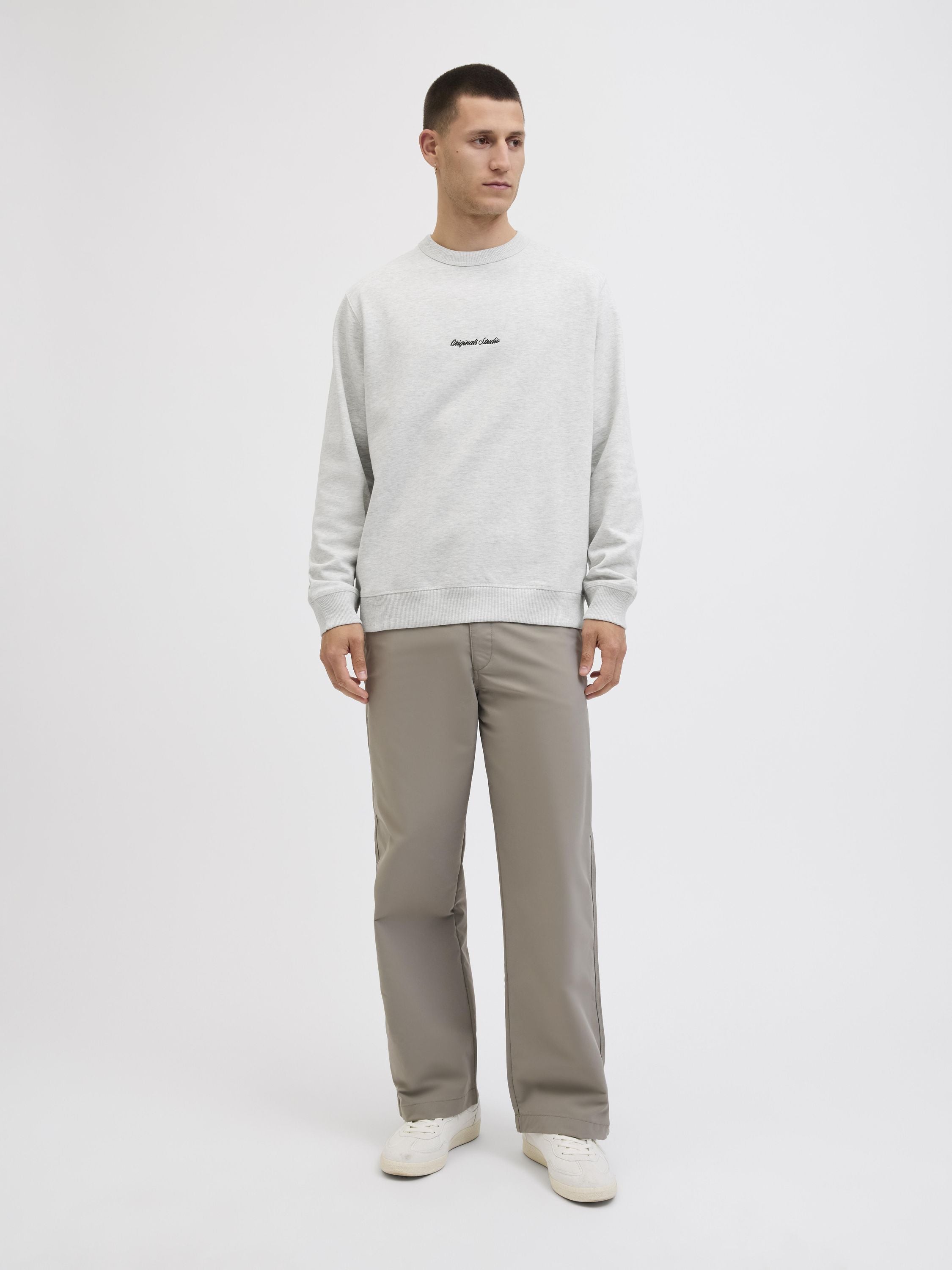 Sweatshirt aus Baumwolle - White Melange - Weiß