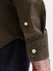Hemd Slim Fit gestreift - Black Olive/SLIM FIT - Khaki