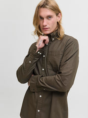 Hemd Slim Fit gestreift - Black Olive/SLIM FIT - Khaki