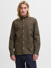 Hemd Slim Fit gestreift - Black Olive/SLIM FIT - Khaki