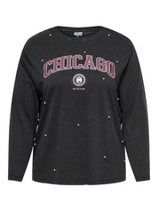 Sweatshirt JOELLE aus Baumwolle - Black/CHICAGO - Schwarz