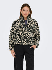 Fleecepullover mit Stehkragen - Black/Dallas - Beige