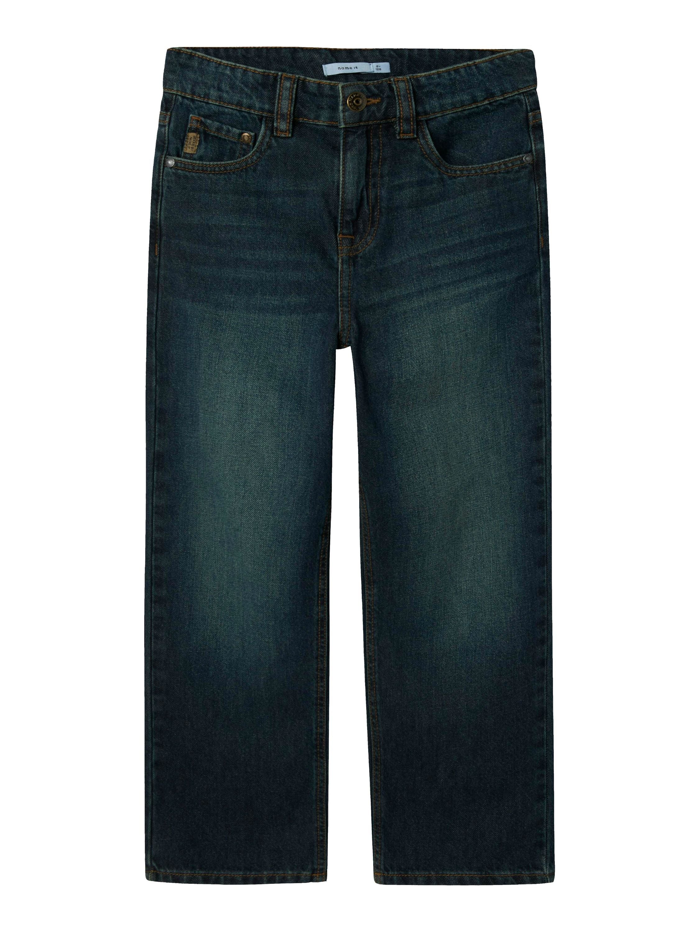 Jeans Straight Leg - Vintage Dark Blue Denim - Blau