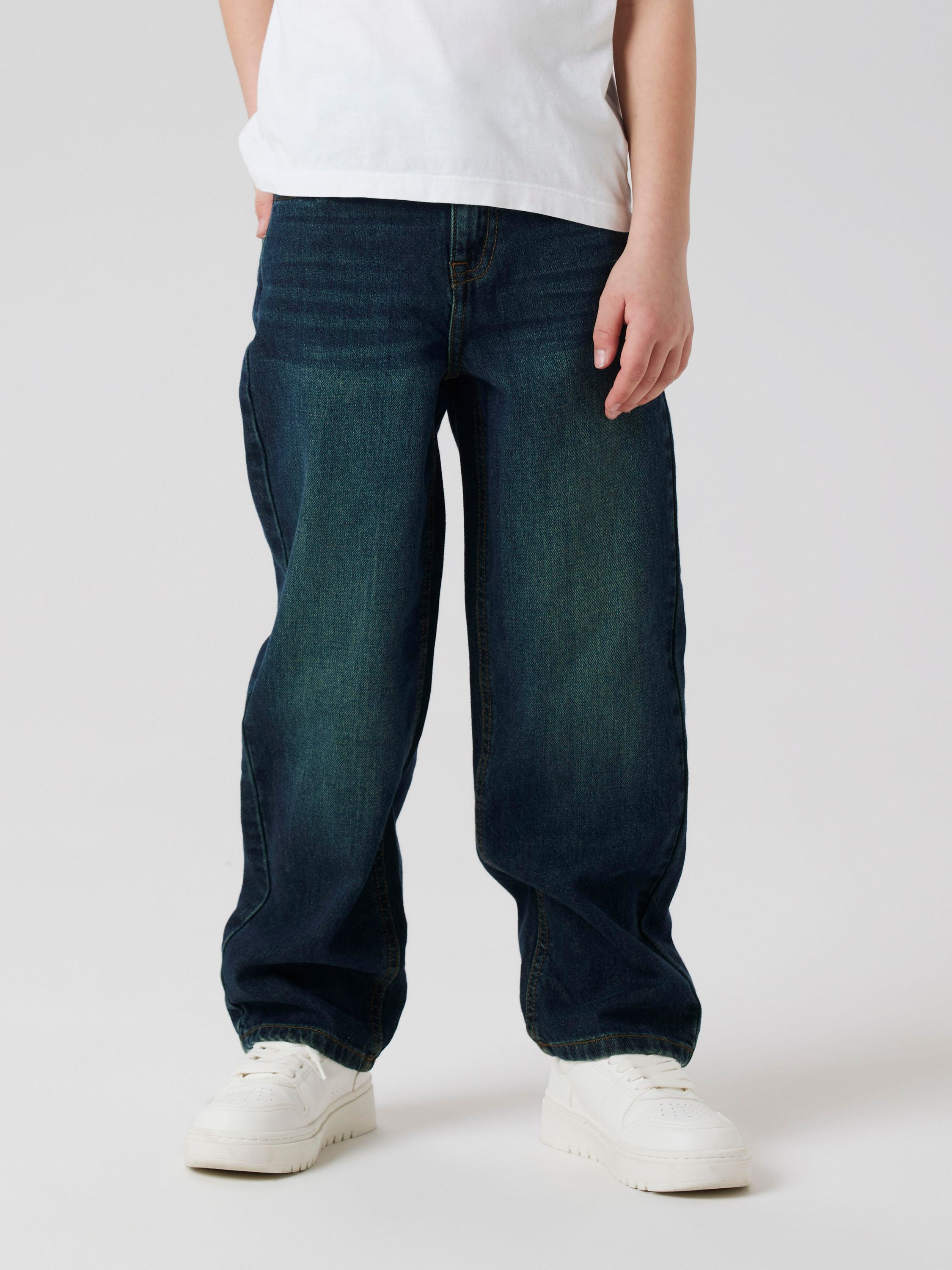 Jeans Straight Leg - Vintage Dark Blue Denim - Blau