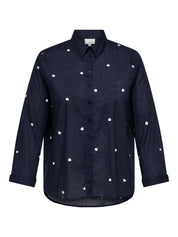 Bluse Boxy Fit - Night Sky/W CLOUD DANCER EMB H - Blau