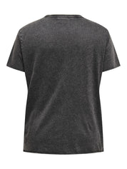 T-Shirt mit Aufdruck - Black/Rock - Grau