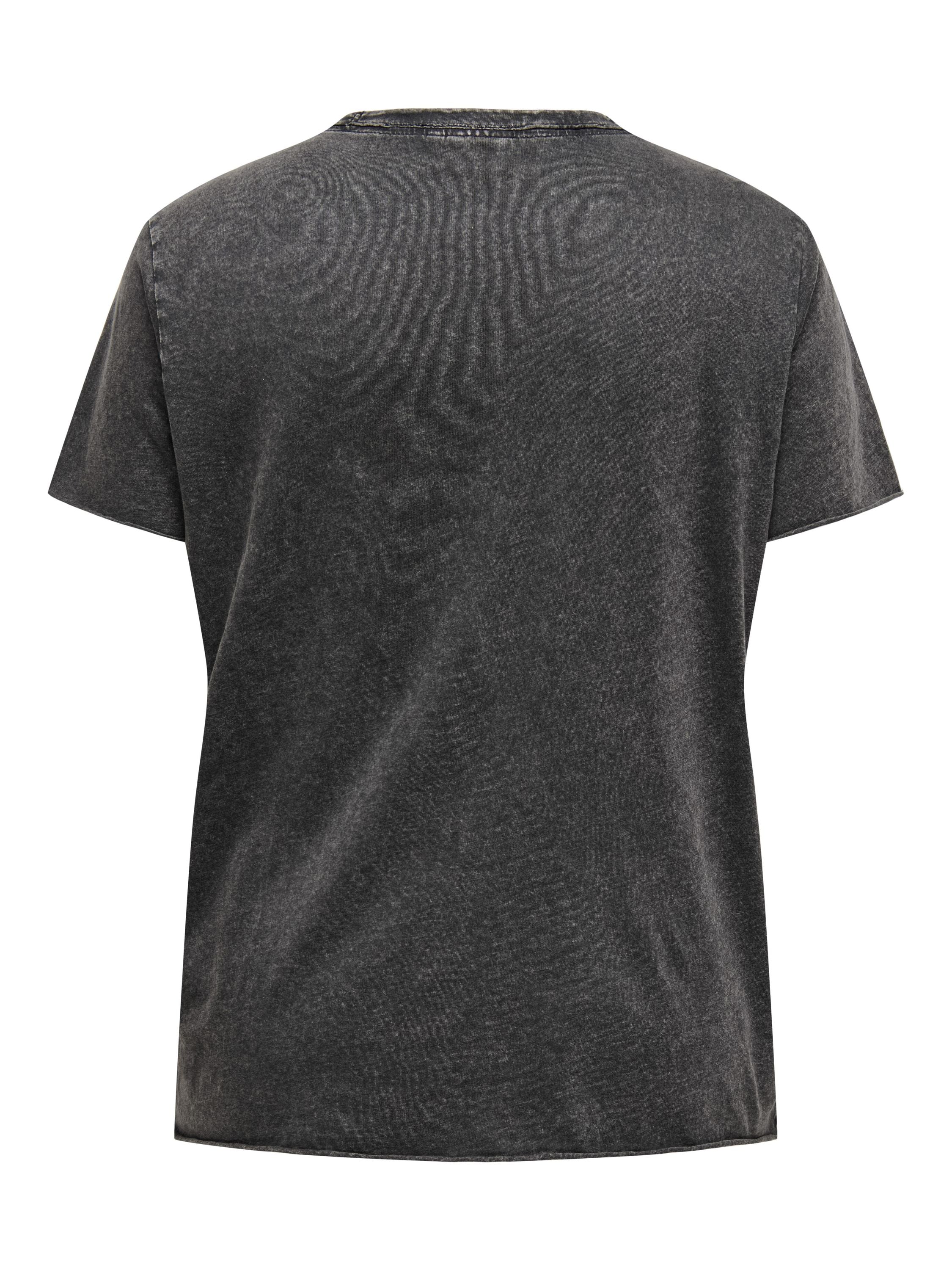 T-Shirt mit Aufdruck - Black/Rock - Grau