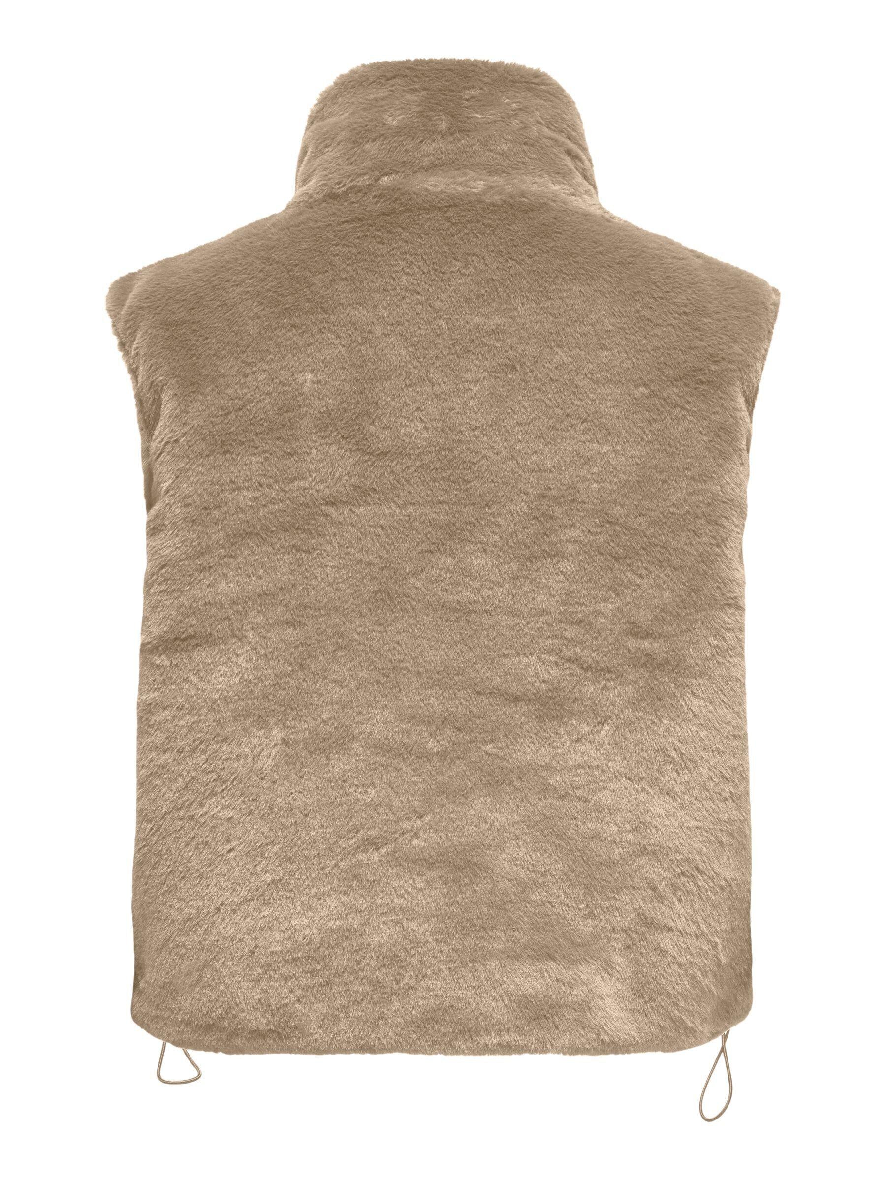 Weste DANA aus Fake Fur - Silver Mink - Beige