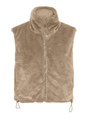 Weste DANA aus Fake Fur - Silver Mink - Beige