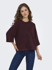Pullover 3/4 Arm - Port Royale/MELANGE - Rot
