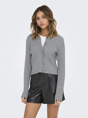 Cardigan aus Viskosemix - Ultimate Grey/W. Melange - Grau