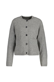 Strickjacke - Light Grey Melange - Grau