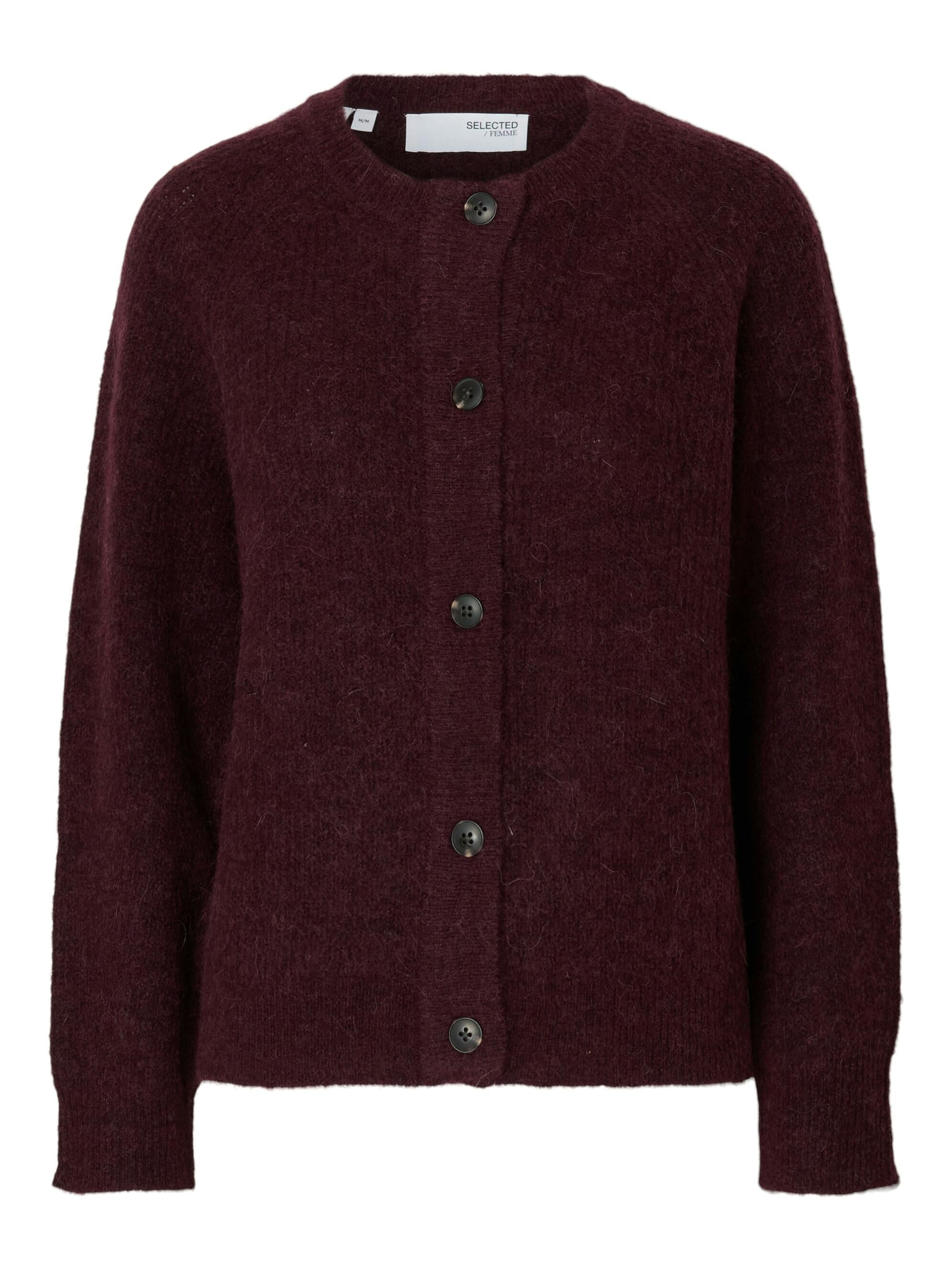 Strickcardigan aus Wollmix - Fig/MELANGE - Rot