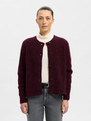 Strickcardigan aus Wollmix - Fig/MELANGE - Rot