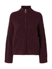 Strickjacke aus Wollmix - Fig/MELANGE - Violett