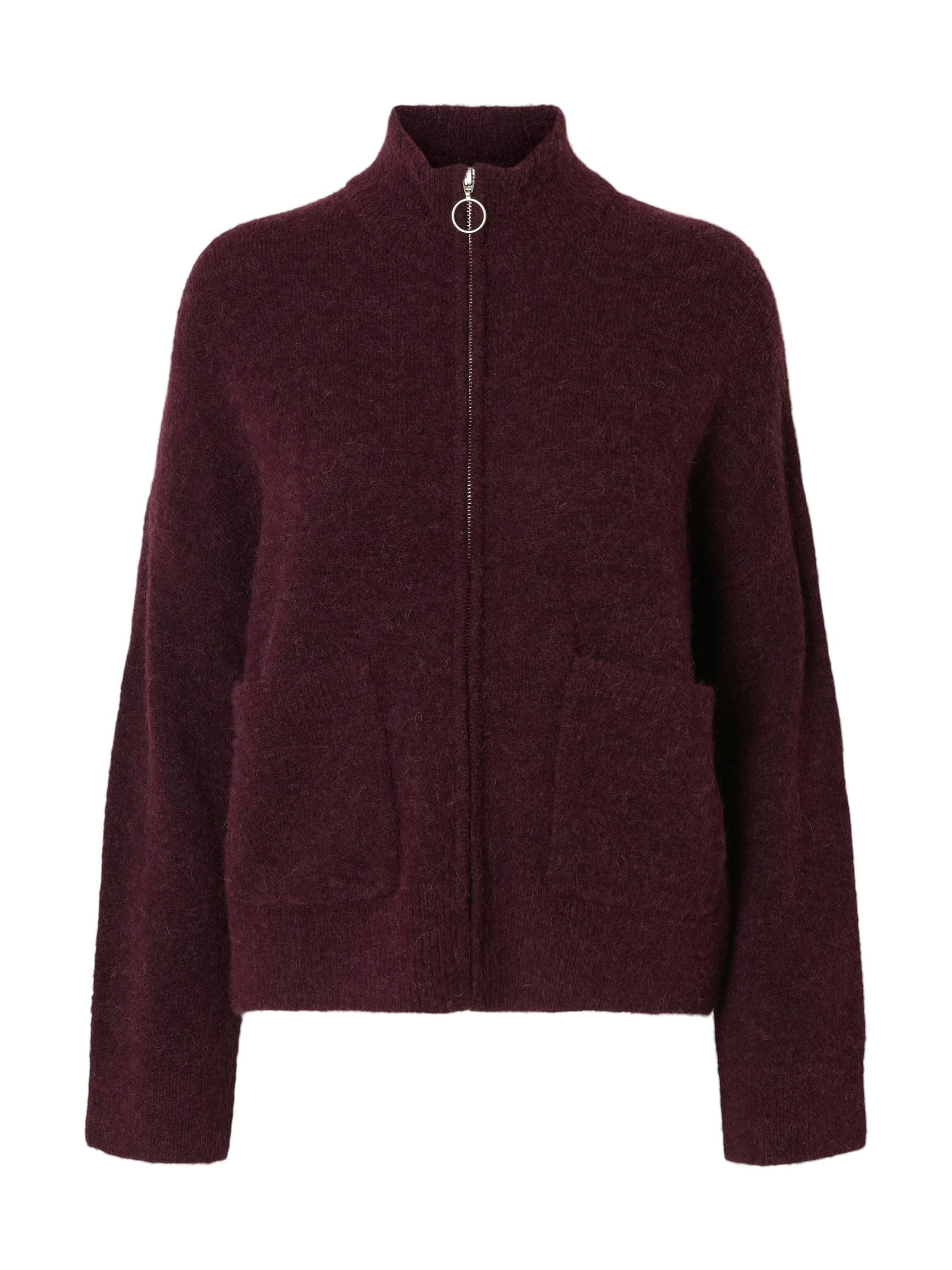 Strickjacke aus Wollmix - Fig/MELANGE - Violett
