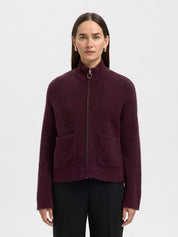 Strickjacke aus Wollmix - Fig/MELANGE - Violett