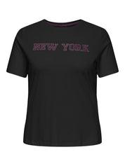 T-Shirt aus Bio-Baumwollw - Black/New York - Schwarz