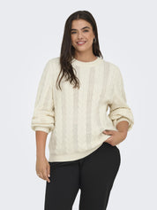 Strickpullover RUBINA aus Viskosemix - Whitecap Gray - Creme