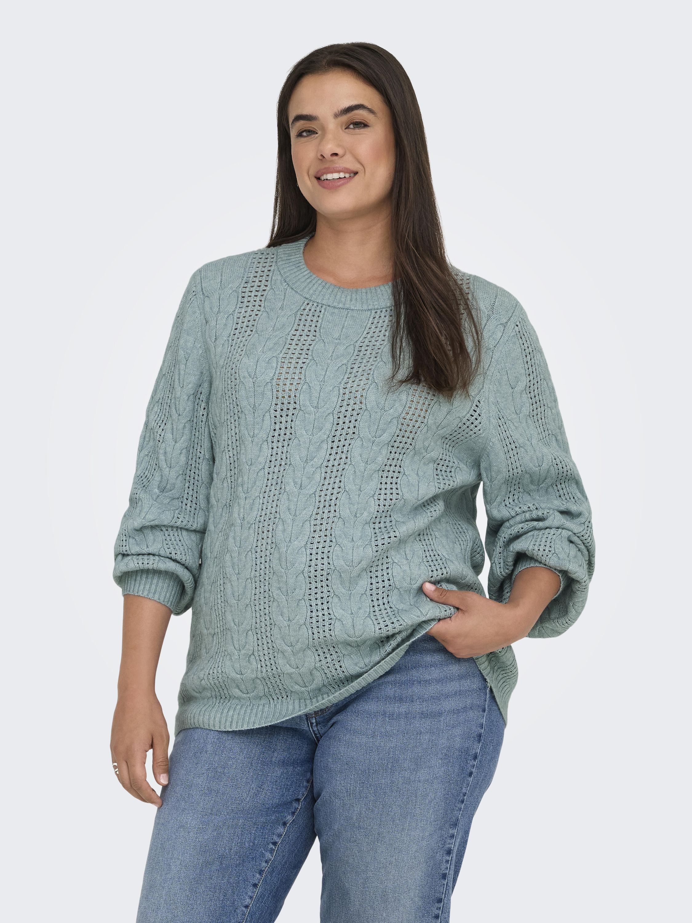 Strickpullover RUBINA aus Viskosemix - Arona/W. Melange - Türkis