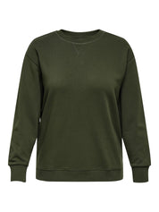 Sweatshirt mit Back-Print - Forest Night/Be happy - Khaki