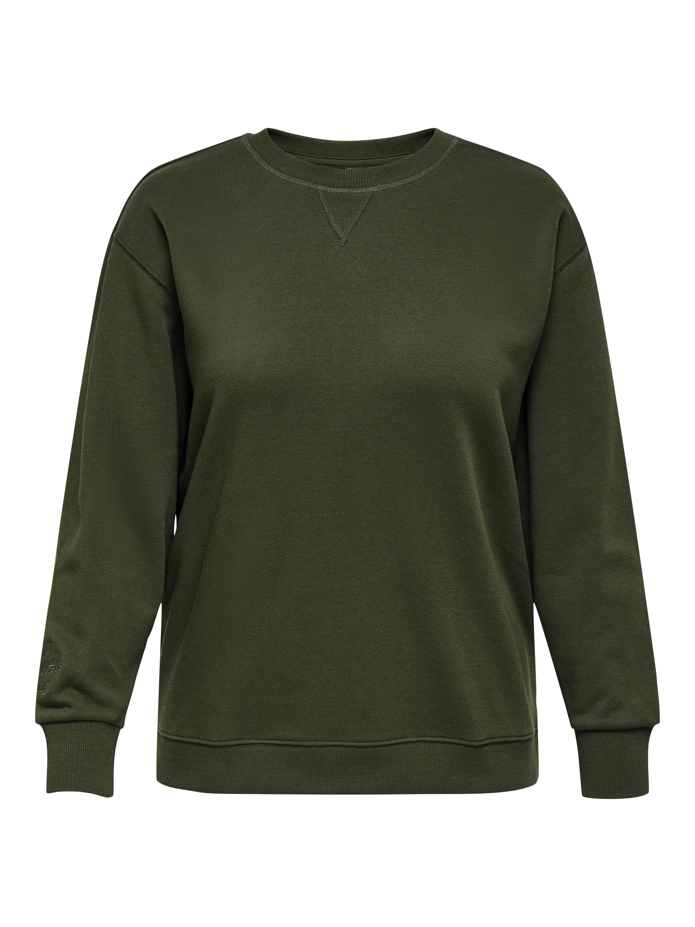 Sweatshirt mit Back-Print - Forest Night/Be happy - Khaki